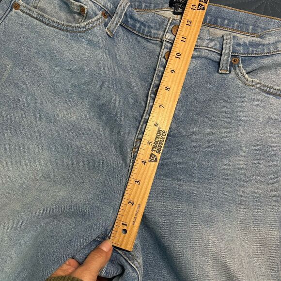 J. Crew High-Rise Crop Flare‎ Women's Jeans Sz 32 Button Fly Stretch Raw Hem - Picture 9 of 12